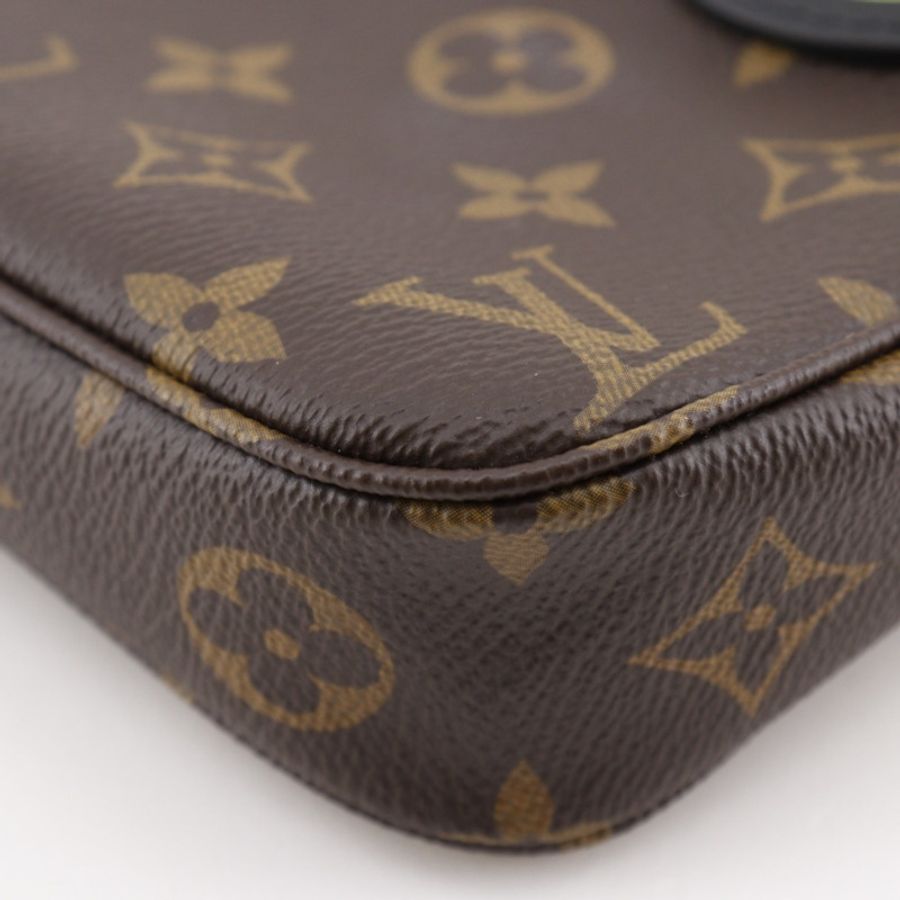 Louis Vuitton LVxTM Pochette Accessories 單肩包/小袋,村上隆熊貓圖案,M13440,Monogram 帆布,棕色,配件,女士-3
