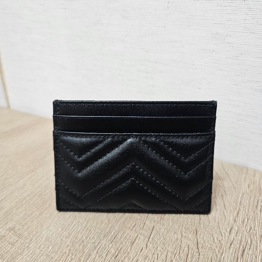 Gucci 馬夢Marmont霧金釦卡夾-1