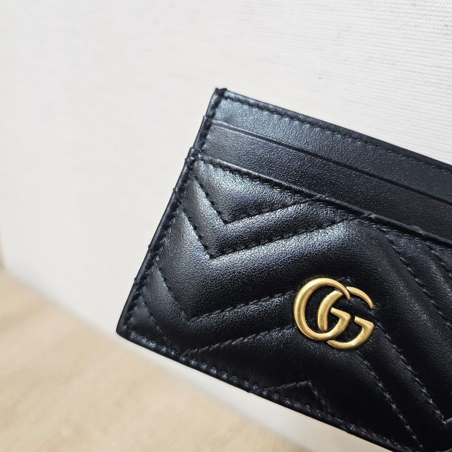 Gucci 馬夢Marmont霧金釦卡夾-4