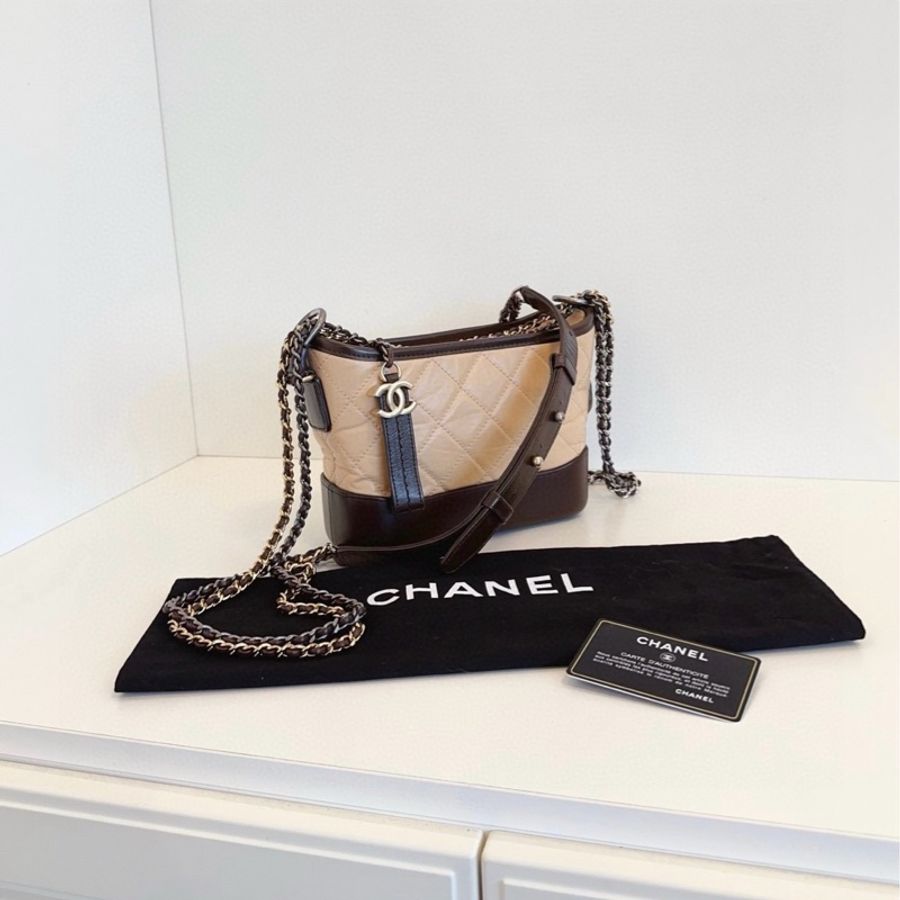 Chanel Gabrielle small 小號流浪包 限量配色 奶茶拼巧克力-1