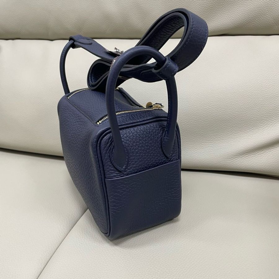 🌈Hermes💙Mini Lindy一代💙午夜藍金扣🌈98新🌟TC皮🌟Stamp U🌟已Hold🌟-6