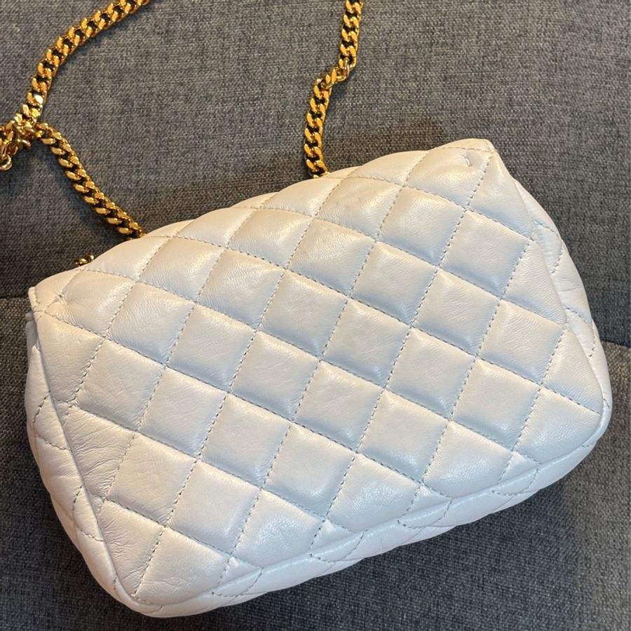 VERSACE 白色金鏈包 肩包側背小包-7
