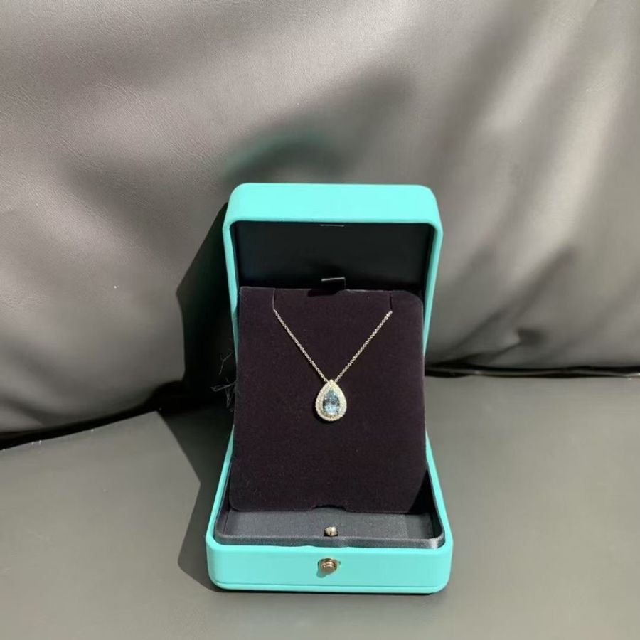 Tiffany蒂芙尼 Soleste系列1.25 克拉海藍寶石鑽石項鍊, 實在太美了-0