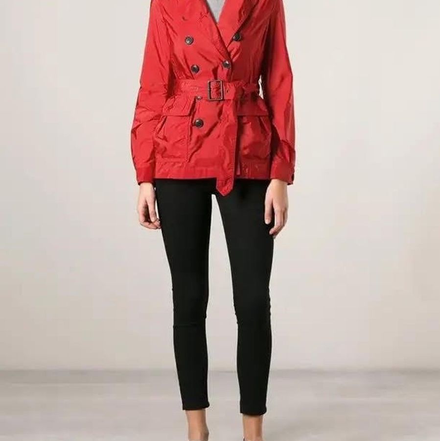 BURBERRY英國BRIT紅色輕盈短風衣UK8-1