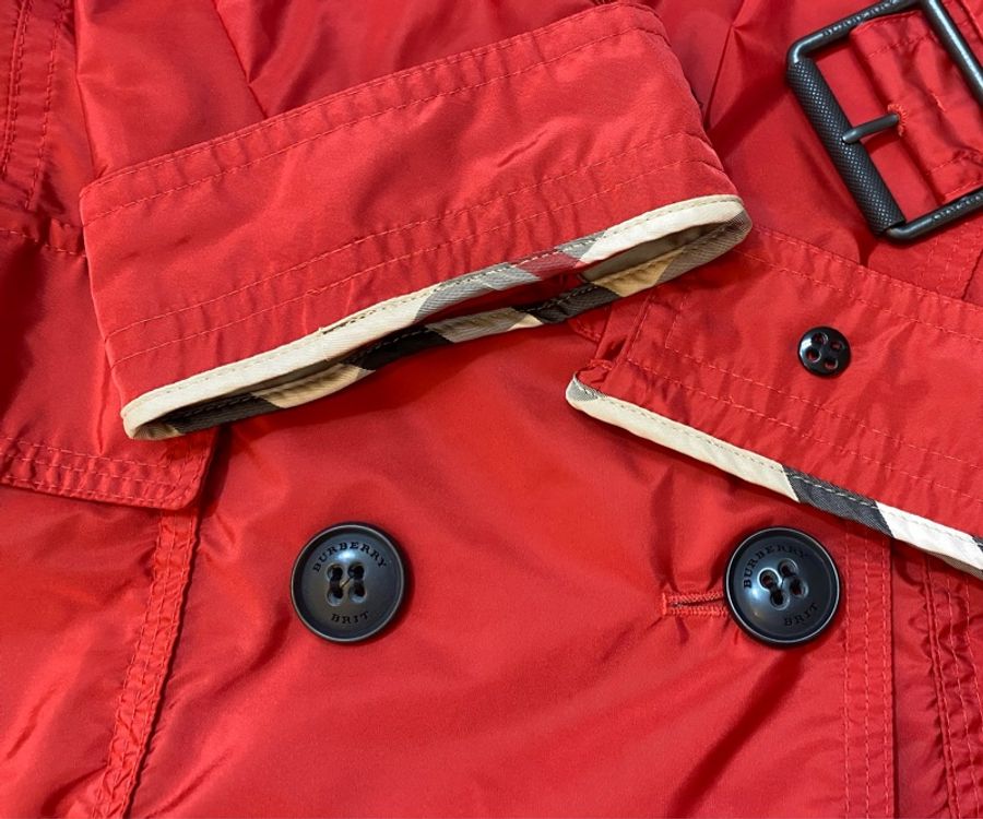 BURBERRY英國BRIT紅色輕盈短風衣UK8-10