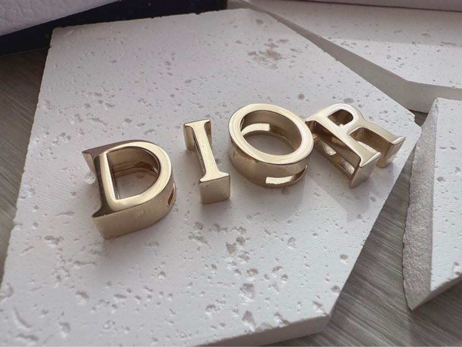 Dior可拆卸字母黑色皮手環-3