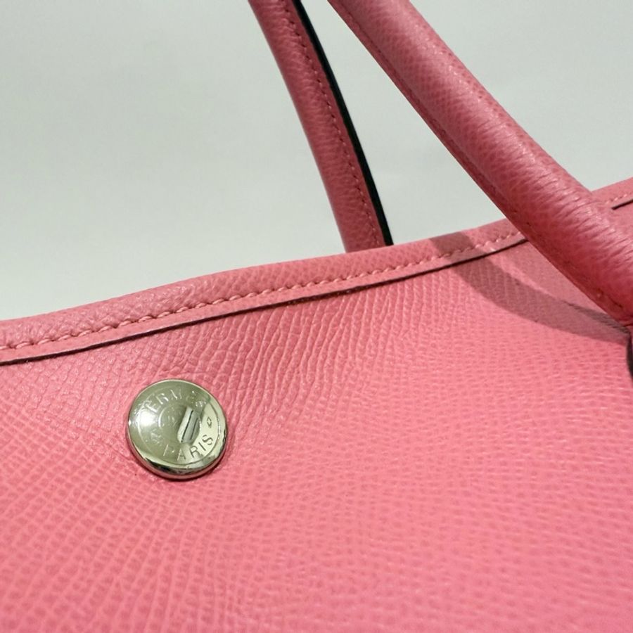 HERMES8W唇膏粉色EPSOM皮銀釦Garden Party36cm-16