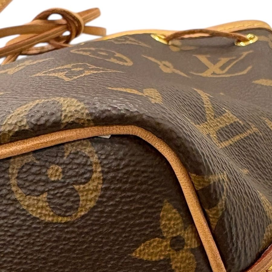 LOUIS VUITTON 路易威登 M41346 Nano Noé 迷你水桶包 PVC 老花 棕色 金釦-7