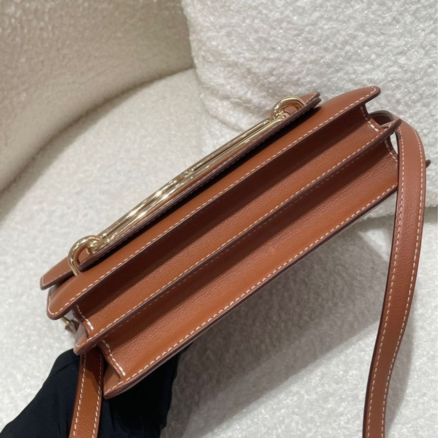 🌈Hermes🧡Roulis 23🧡金棕金扣🌟98新🌟Evercolor 皮🌟-8