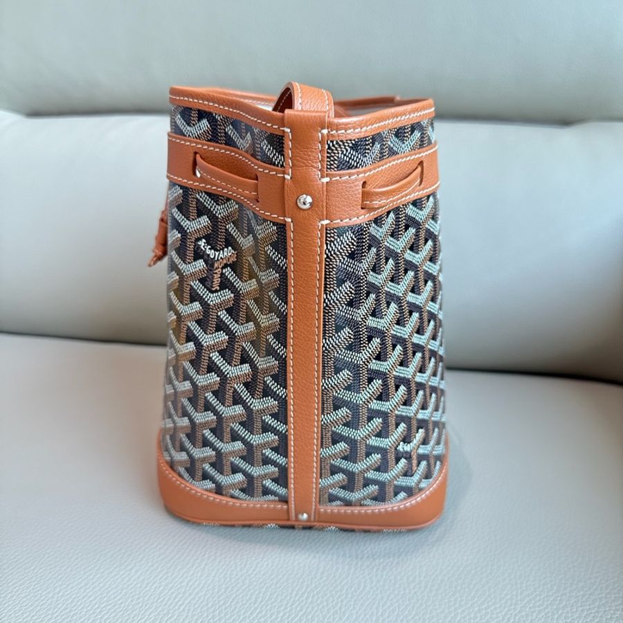 「M.Y精品」 goyard 戈雅 水桶包 PetitFlot 經典棕黑-9