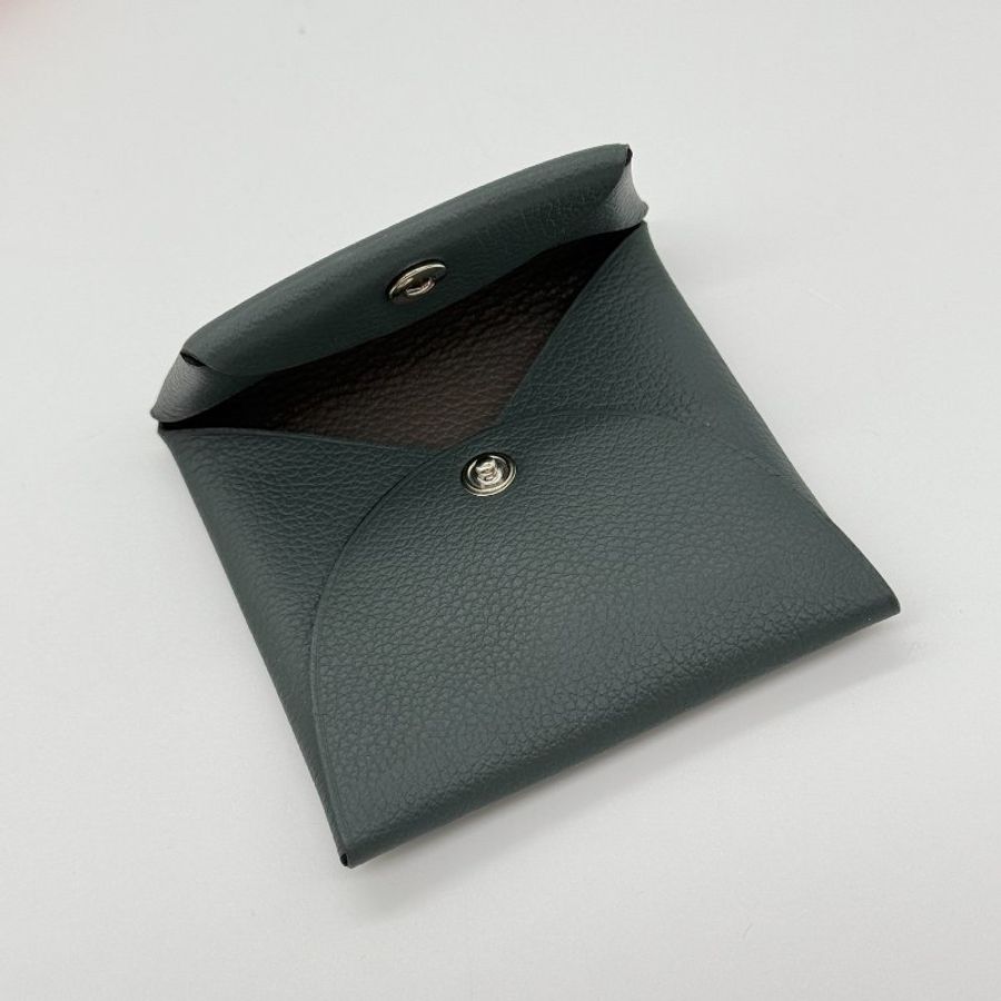 HERMES 愛馬仕 霧霾灰 錫器灰 EverColor 牛皮 銀釦 零錢包 卡包-3