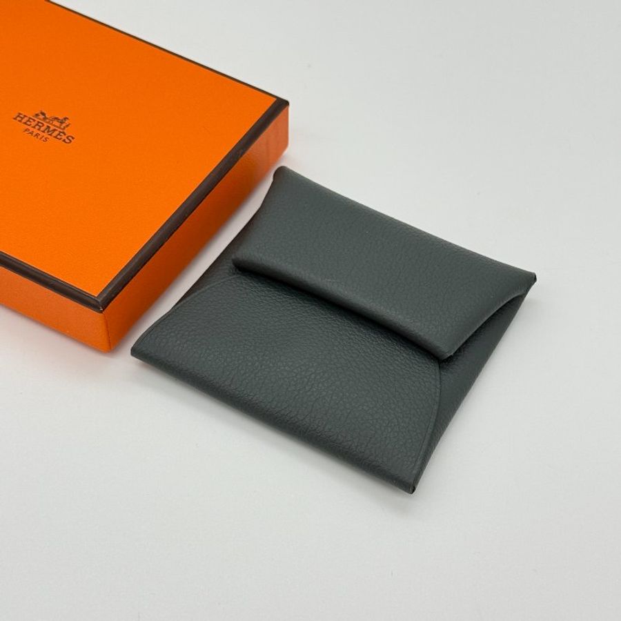 HERMES 愛馬仕 霧霾灰 錫器灰 EverColor 牛皮 銀釦 零錢包 卡包-6