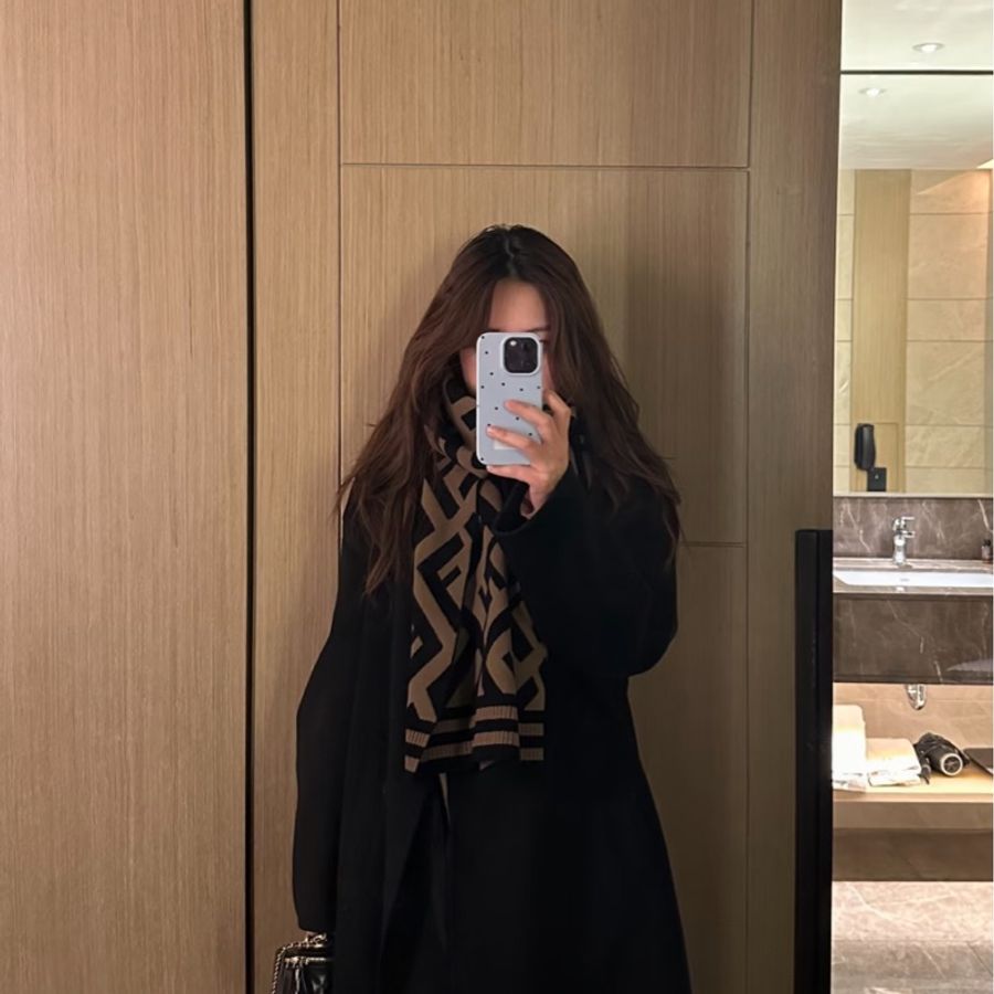 Fendi 老花羊毛圍巾/披肩-9
