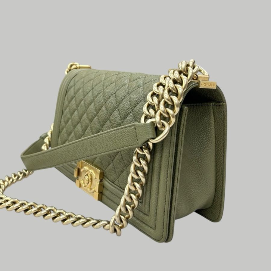 Chanel Caviar Leboy medium 古巴綠茘枝皮-1