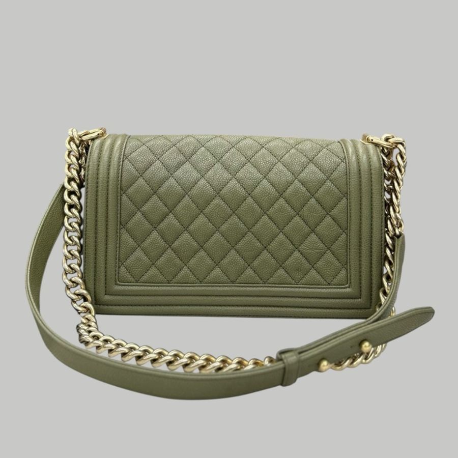 Chanel Caviar Leboy medium 古巴綠茘枝皮-4