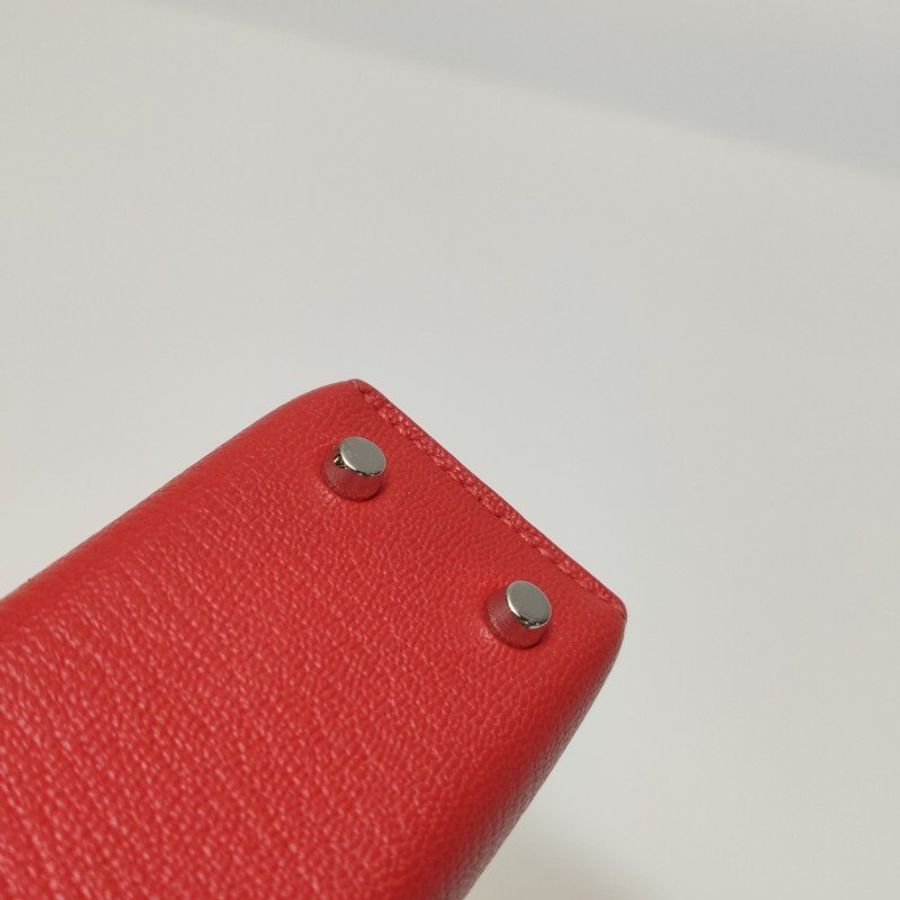 Hermes Verrou 迷你 插銷式 鎖扣 單肩包 ChevreMysore 羊皮 銀扣 A5 杜鵑紅 A刻-11