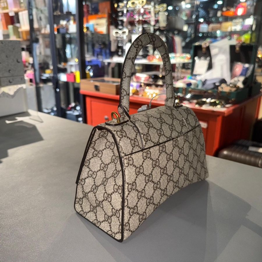 GUCCI X BALENCIAGA 金扣手挽肩背兩用袋啡色 The Hacker Project Hourglass Small 2Way Shoulder Bag-4