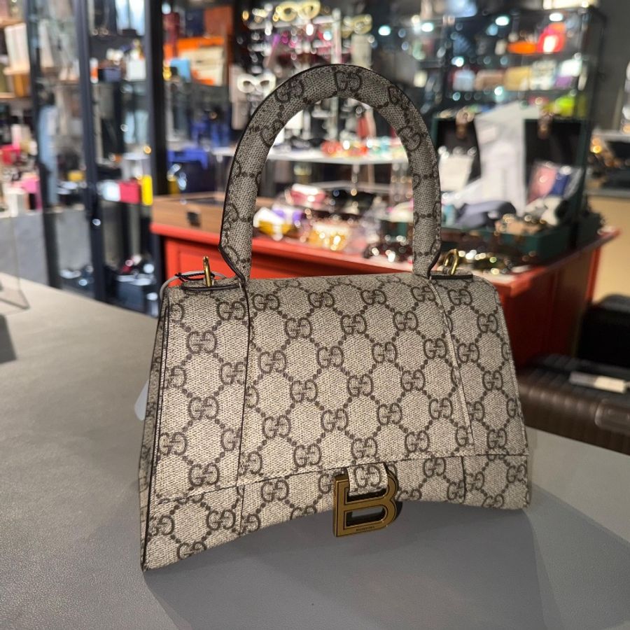 GUCCI X BALENCIAGA 金扣手挽肩背兩用袋啡色 The Hacker Project Hourglass Small 2Way Shoulder Bag-5
