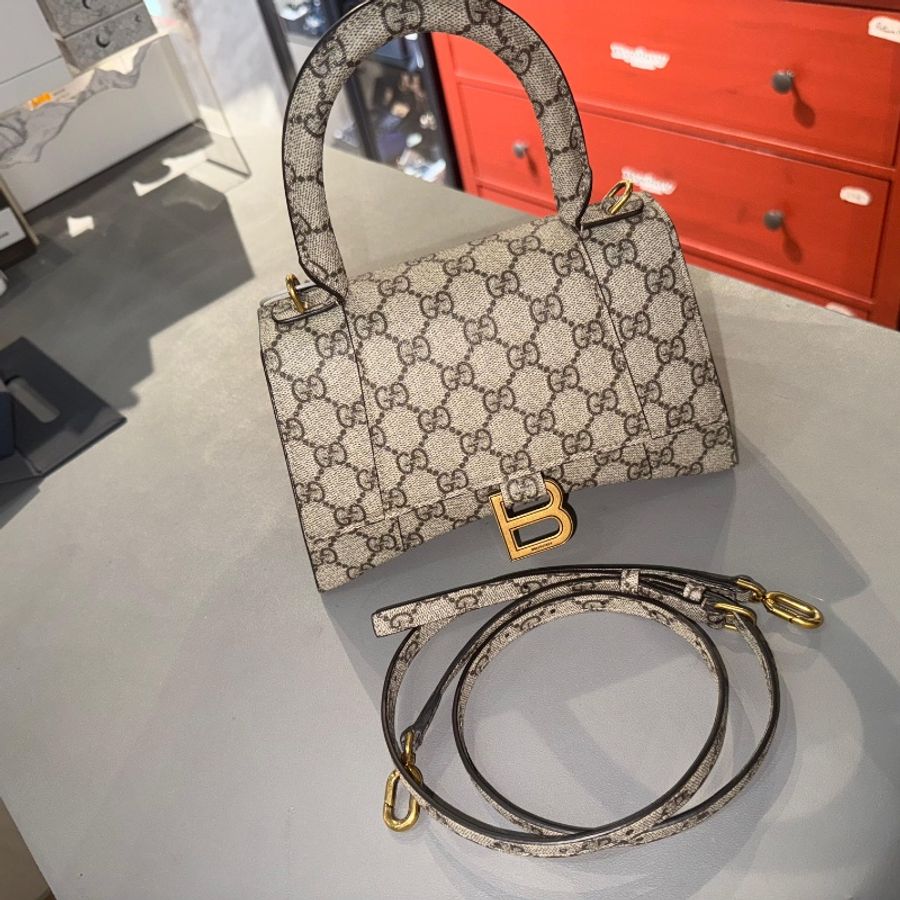 GUCCI X BALENCIAGA 金扣手挽肩背兩用袋啡色 The Hacker Project Hourglass Small 2Way Shoulder Bag-8