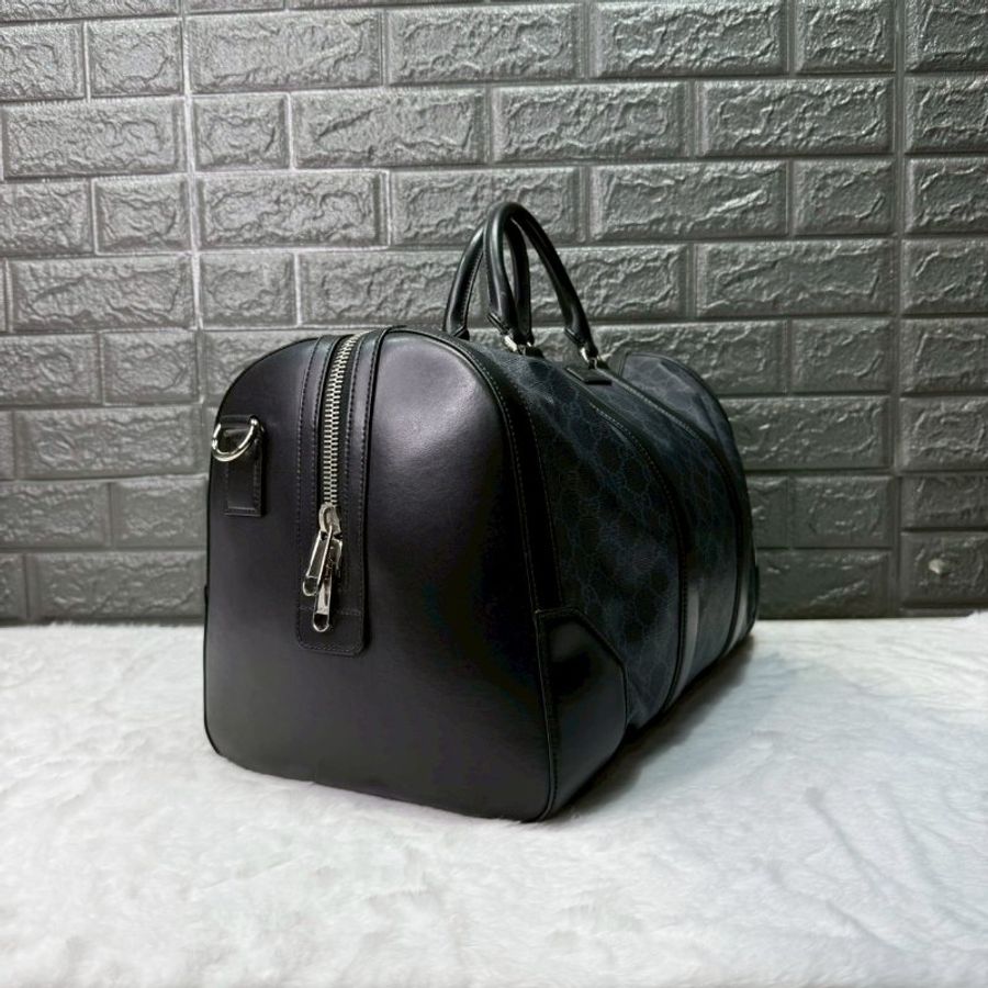 GUCCI GG Supreme黑花旅行袋-3
