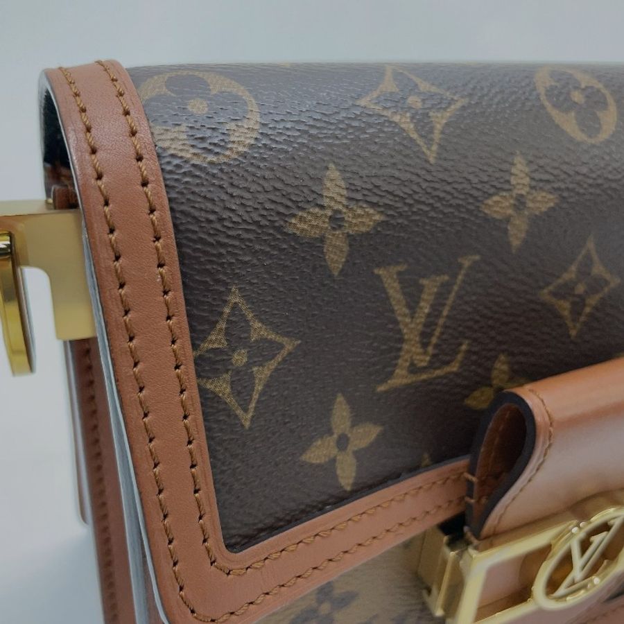 LV雙色原花金釦 Mini Dauphine肩斜包M45959-15