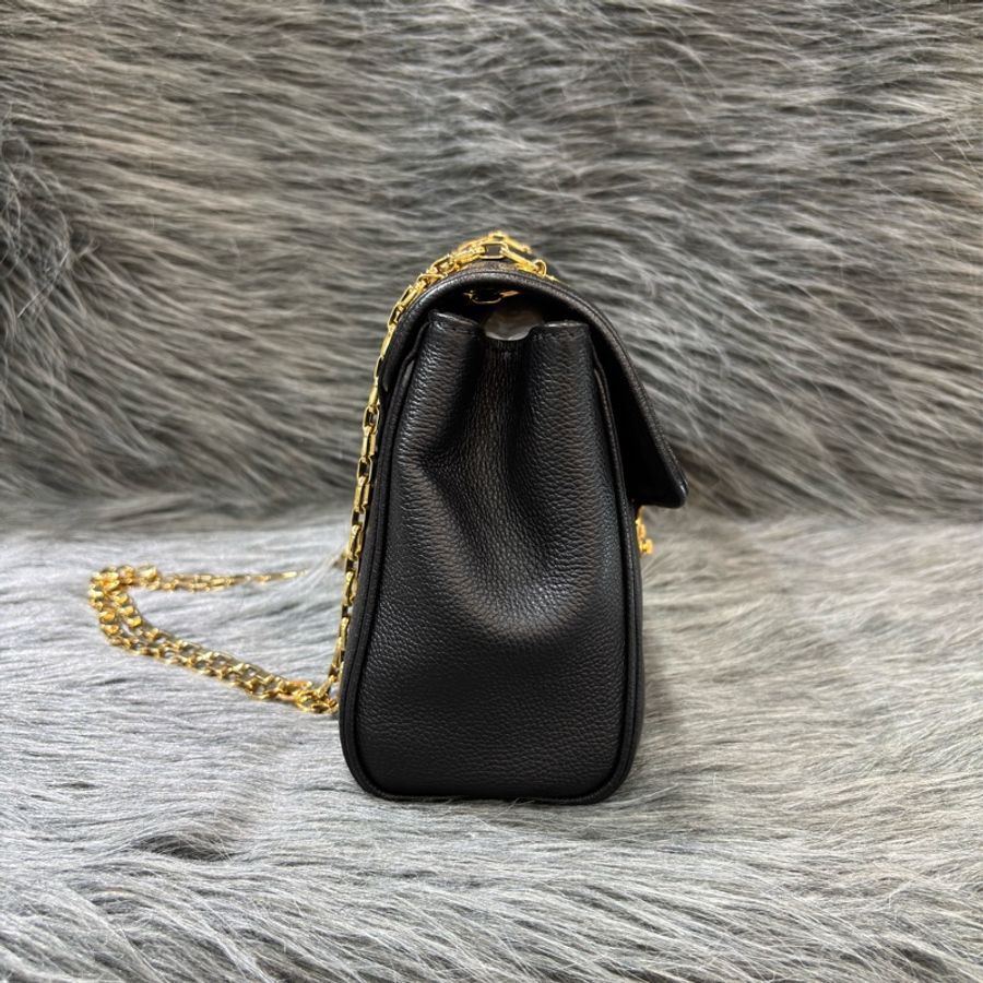 LV M48931 GERMAIN PM 黑色 牛皮 原花 壓紋 金鍊 肩背包 側背包 掀蓋包 下蓋包-2
