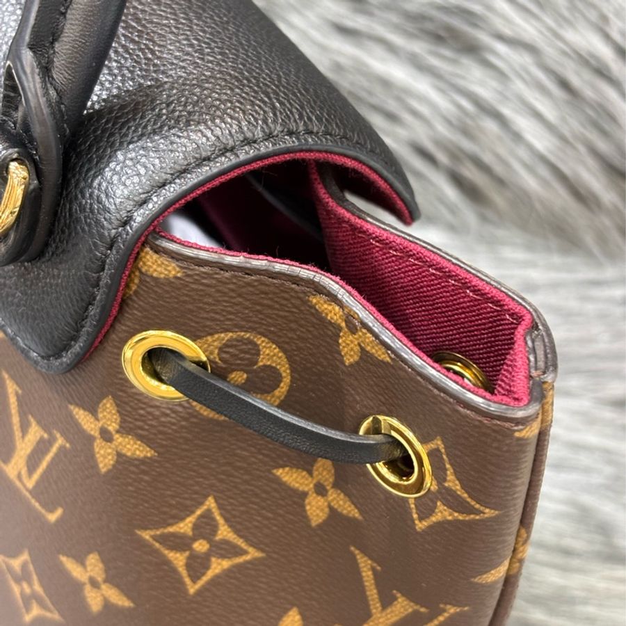 LV M45516 MONTSOURIS BB 黑 荔枝皮 原花 字紋 後背包 手提包 背包 肩背包 斜背包-13