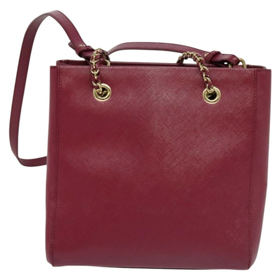 【日本直送】Salvatore Ferragamo 鏈條 Vala 手提包 皮革 粉紅色 金飾 正品 BA4315-2