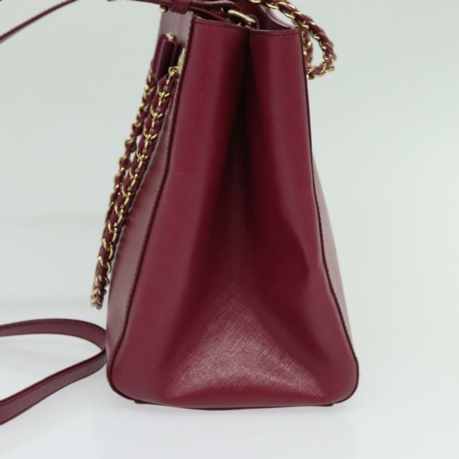 【日本直送】Salvatore Ferragamo 鏈條 Vala 手提包 皮革 粉紅色 金飾 正品 BA4315-4