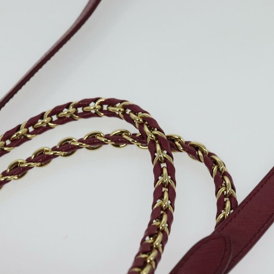 【日本直送】Salvatore Ferragamo 鏈條 Vala 手提包 皮革 粉紅色 金飾 正品 BA4315-8