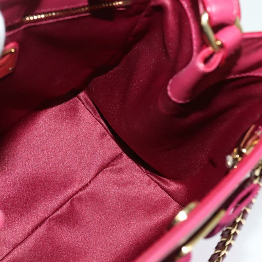 【日本直送】Salvatore Ferragamo 鏈條 Vala 手提包 皮革 粉紅色 金飾 正品 BA4315-19