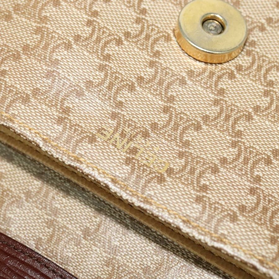 【日本直送】CELINE Macadam帆布肩背包 米色 金色 正品 BA4671-9