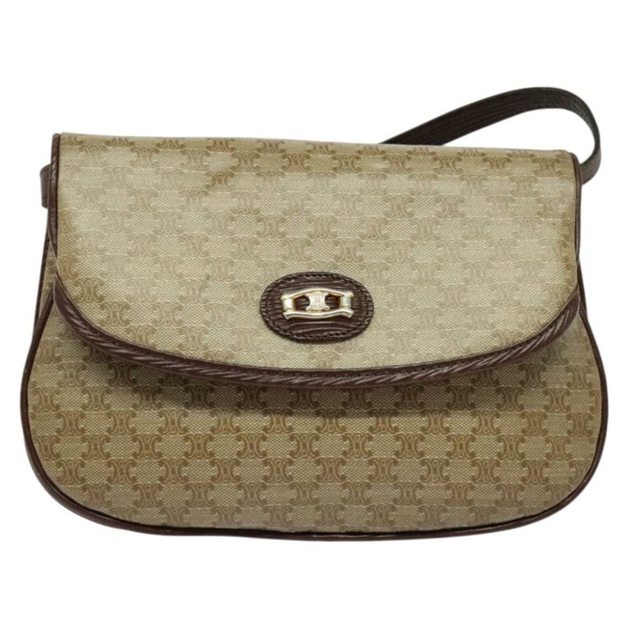【日本直送】CELINE Macadam帆布肩背包 米色 金色 正品 BA4671-12