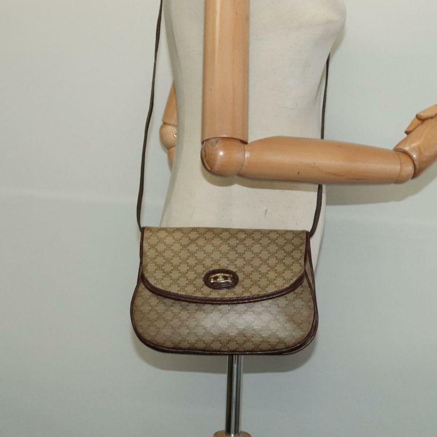 【日本直送】CELINE Macadam帆布肩背包 米色 金色 正品 BA4671-23