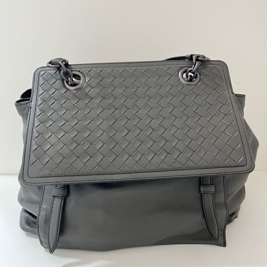 Bottega Veneta 灰色 編織 兩用 手提肩背包-0