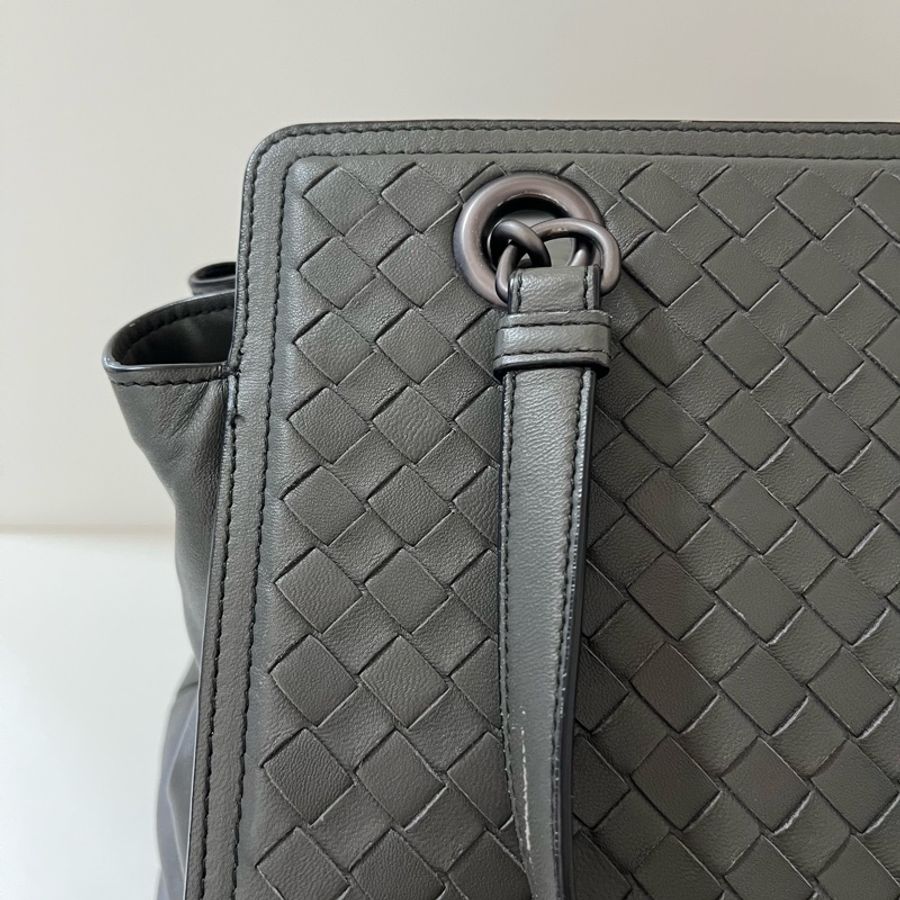 Bottega Veneta 灰色 編織 兩用 手提肩背包-11