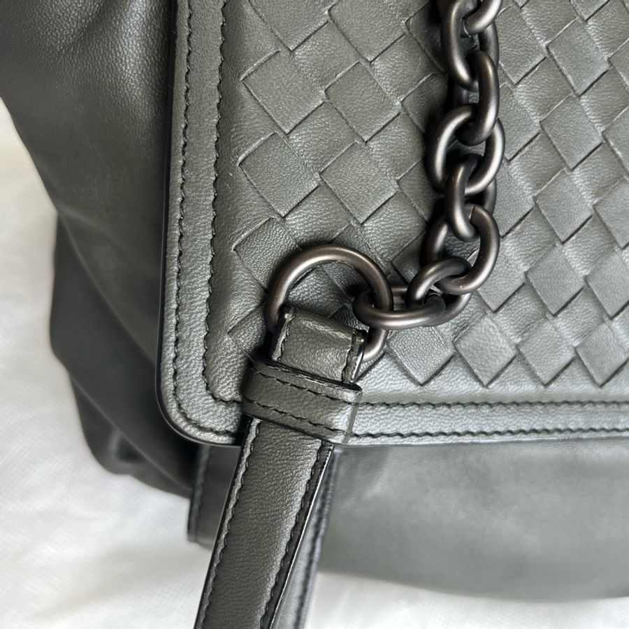 Bottega Veneta 灰色 編織 兩用 手提肩背包-25