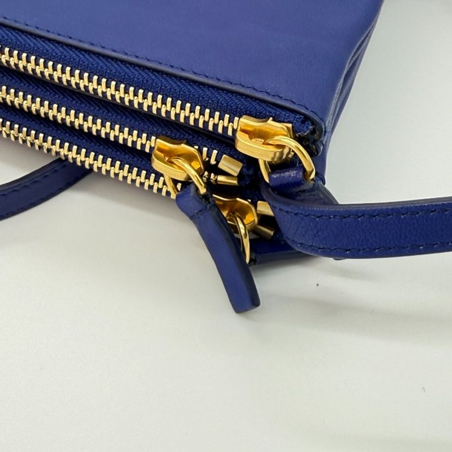 CELINE 思琳 電光藍 TRIO 三層小包(可以拆卸) 手拿包 斜背包 肩背包-6