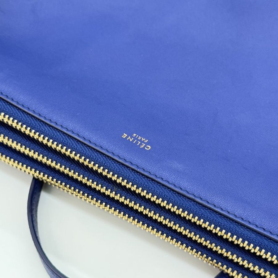 CELINE 思琳 電光藍 TRIO 三層小包(可以拆卸) 手拿包 斜背包 肩背包-7