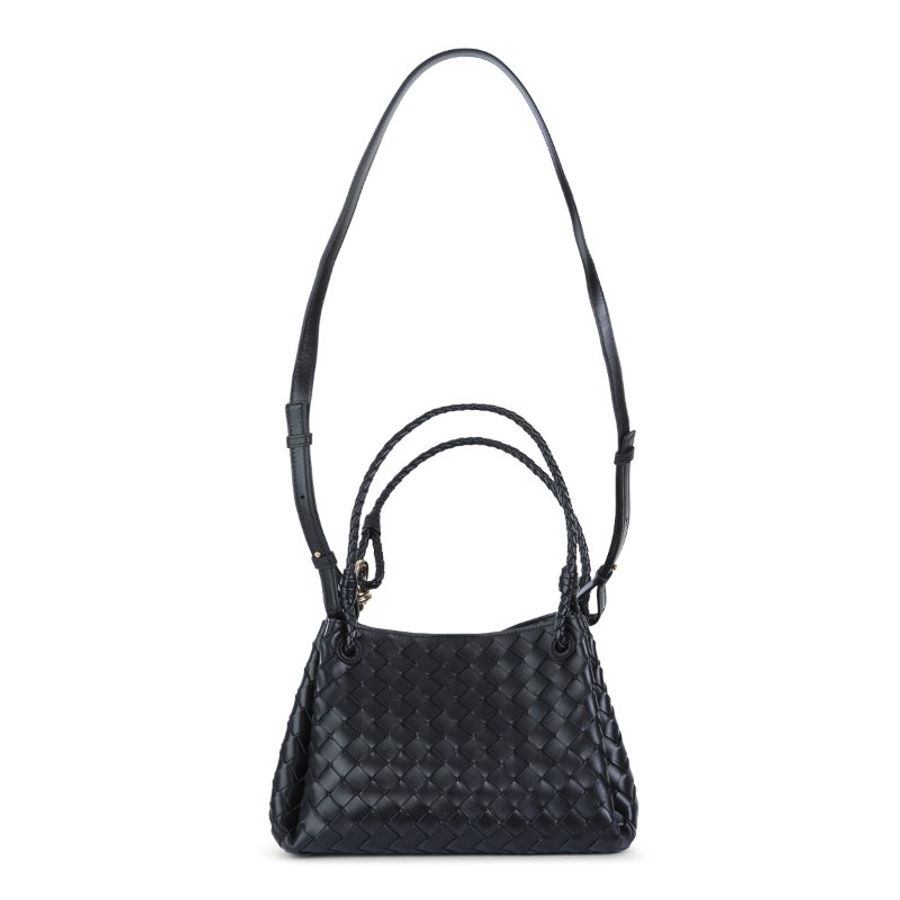 🎉新品好折扣✨Bottega Veneta 835921 Parachute 羊皮編織中款降落傘包 黑色-6