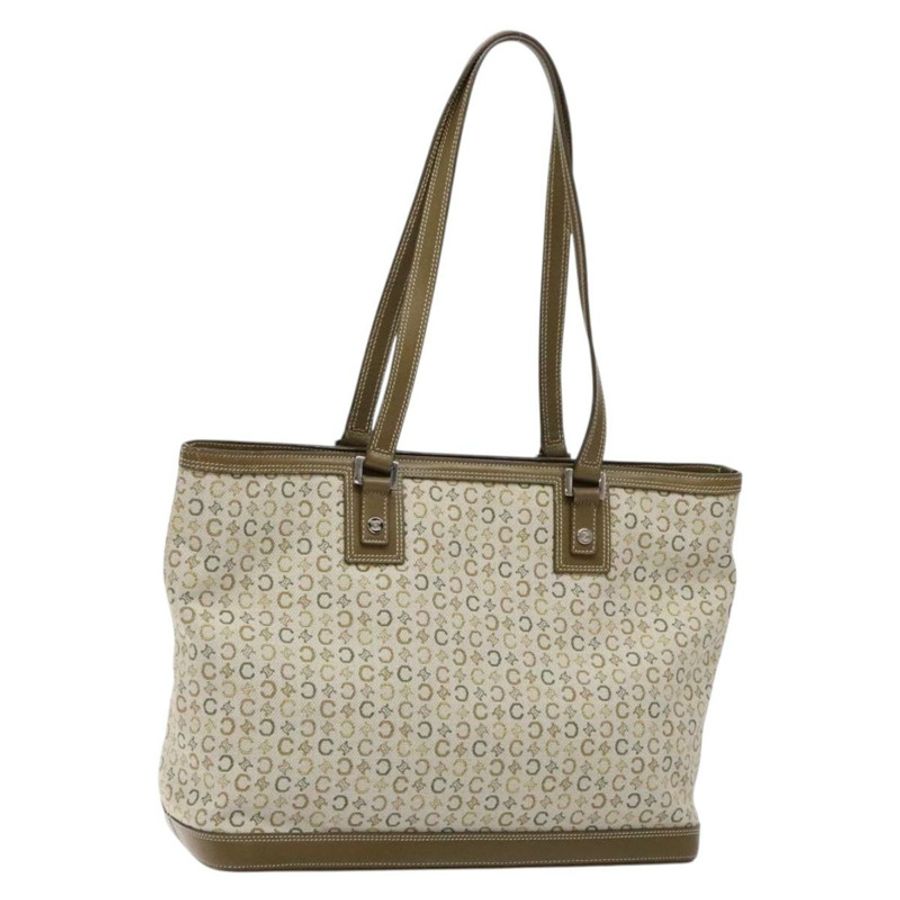 【日本直送】CELINE C Macadam 帆布托特包 卡其色 銀色 正品 BA5408-0