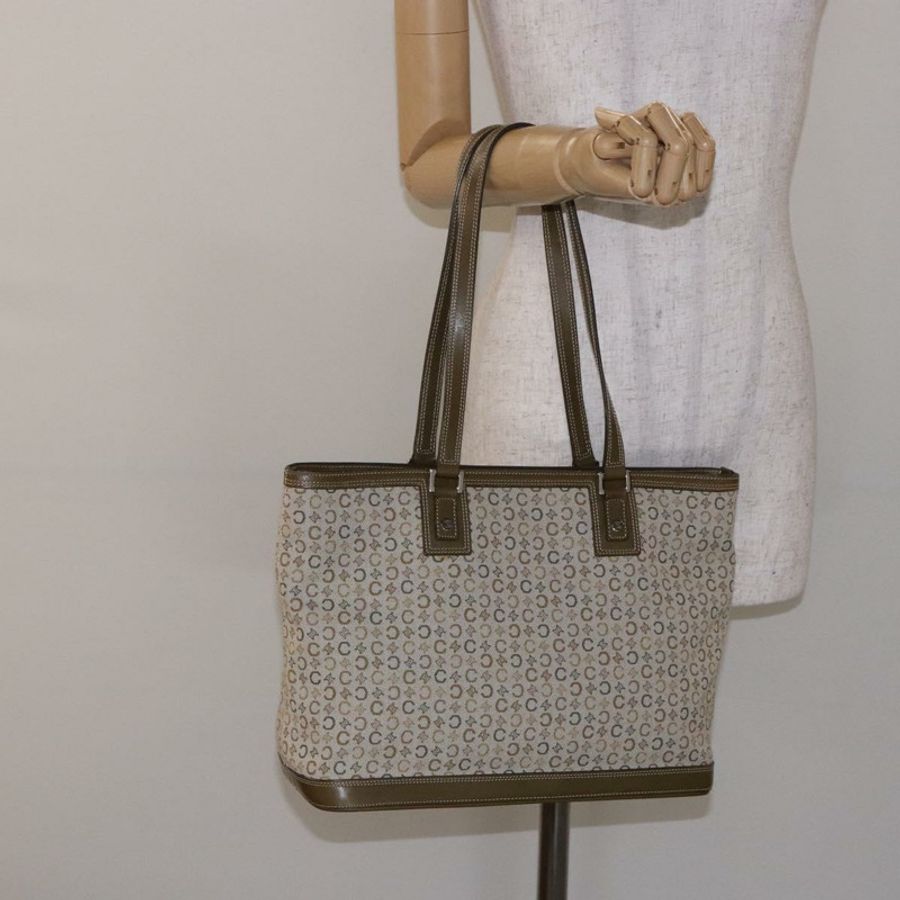 【日本直送】CELINE C Macadam 帆布托特包 卡其色 銀色 正品 BA5408-22