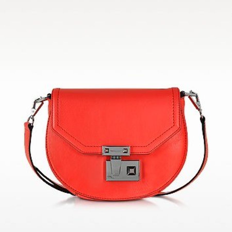 REBECCA MINKOFF Paris 馬鞍包 肩背/斜背二用 紅色 防刮皮革-0