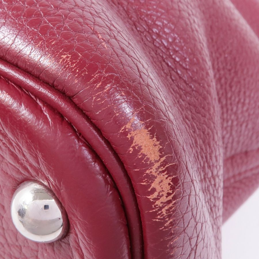 HERMES 【激減優惠】Clemence皮革Bolide 35銀扣手挽肩背兩用袋Rubis-8