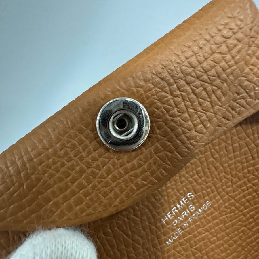 HERMES 焦糖色epsom bastia 零錢包-10