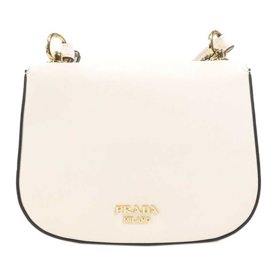 PRADA 【激減優惠】牛皮皮革Saddle Corsaire金扣肩背袋-1