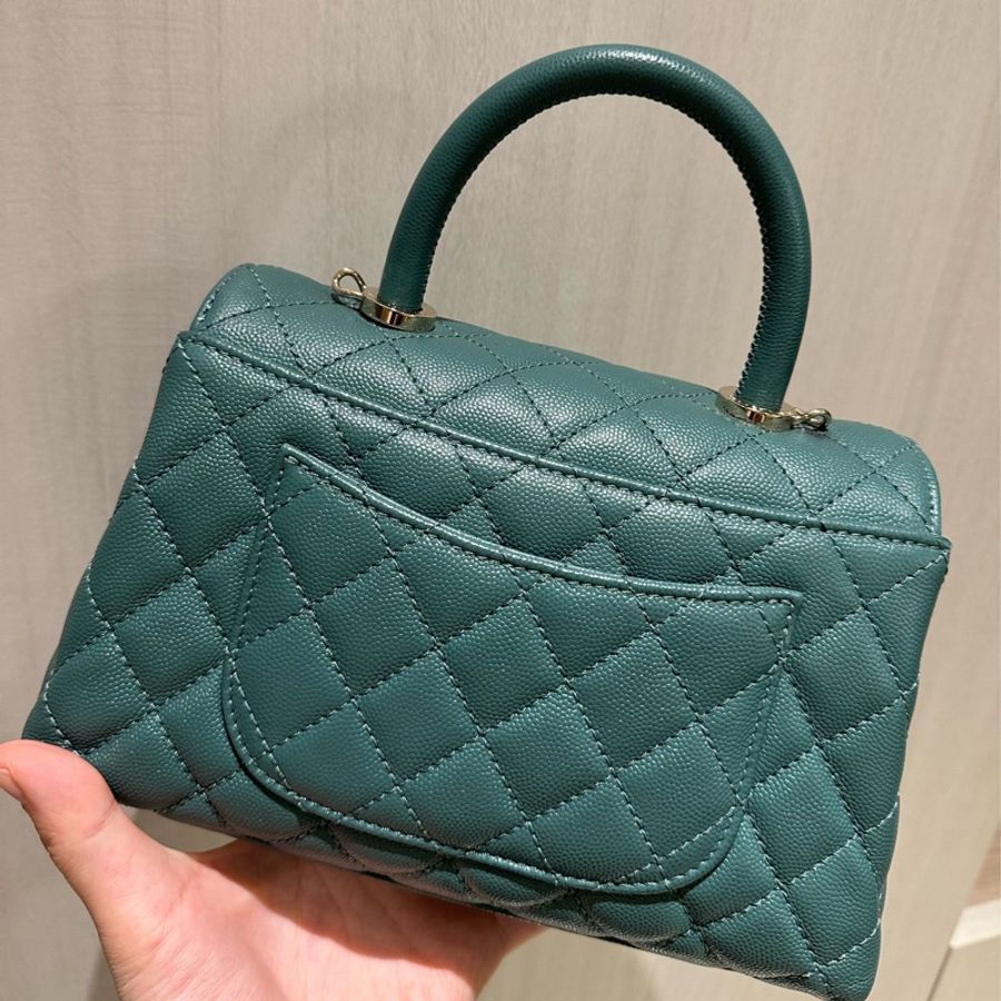 chanel(香奈兒)coco handle S小號24公分荔枝皮晶片-1