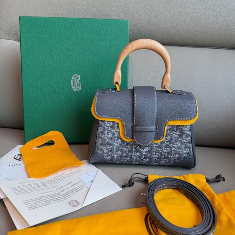 「M.Y精品」 goyard 戈雅 西貢包 經典灰 Mini saigon-0