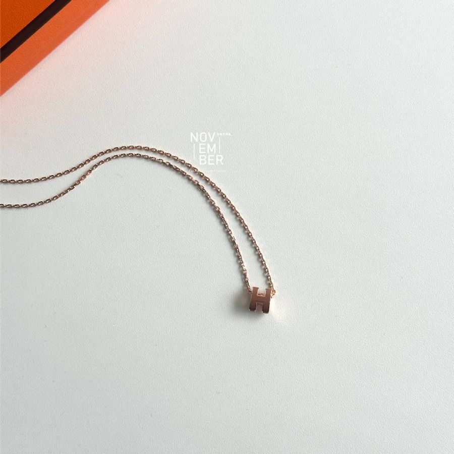 全新經典款🫰🏻 Hermès 愛馬仕 mini pop H 金棕玫瑰金鍊-0