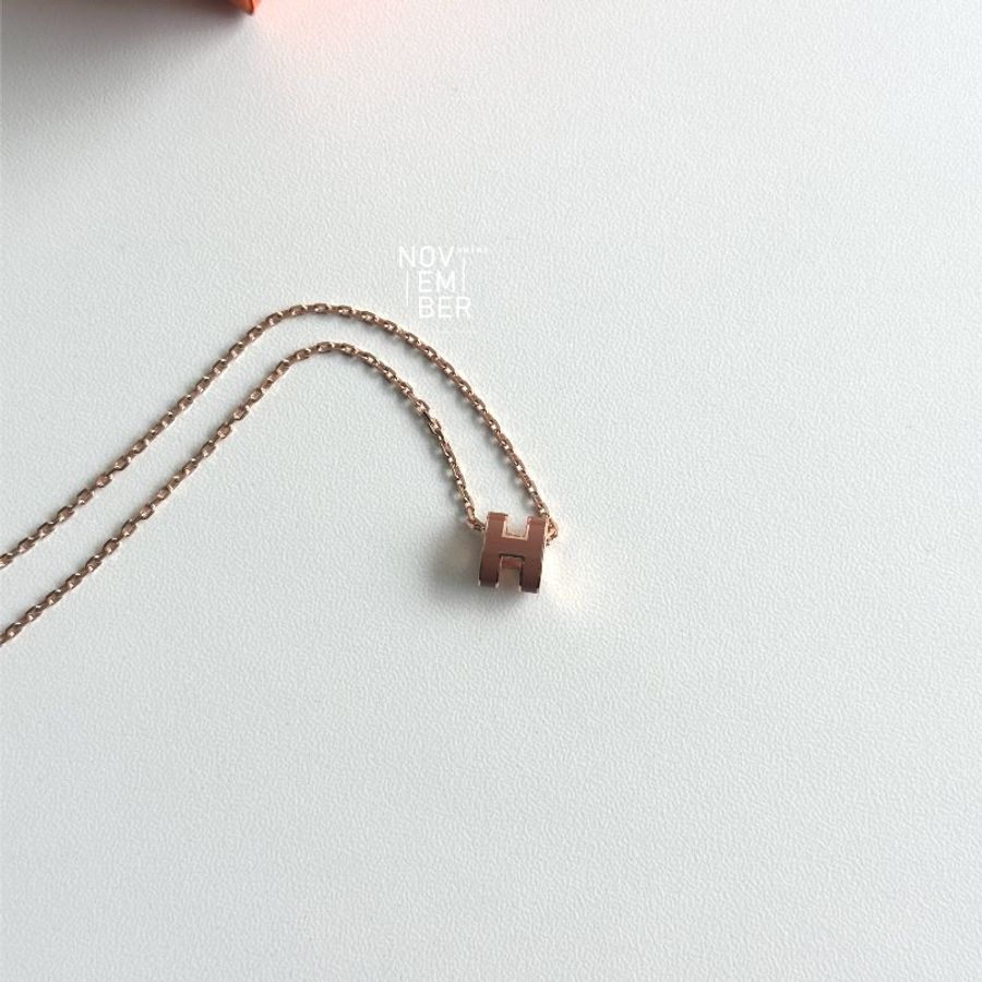 全新經典款🫰🏻 Hermès 愛馬仕 mini pop H 金棕玫瑰金鍊-1